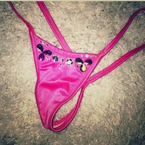 Pink hand crafted pantie w real Swarovski